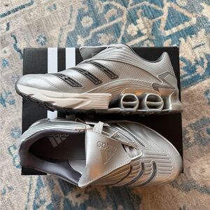 adidas Predator Megaride Metallic Silver Performance Sneakers